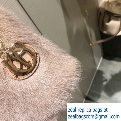 Lady Dior Mink Fur Mini Bag Nude Pink 2019