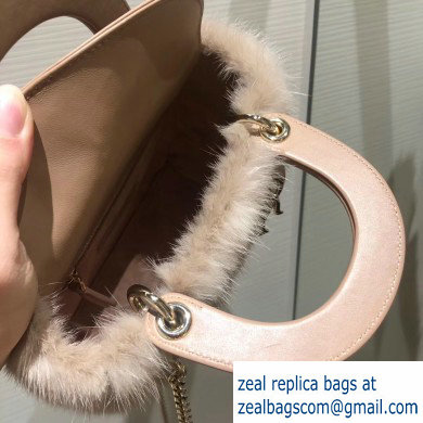 Lady Dior Mink Fur Mini Bag Nude Pink 2019