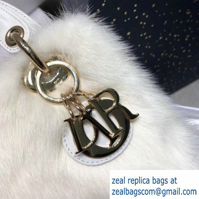 Lady Dior Mink Fur Mini Bag White 2019