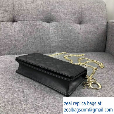 Lady Dior Rectangular Shape Clutch Bag in Cannage Lambskin Black 2019