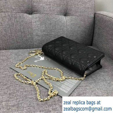 Lady Dior Rectangular Shape Clutch Bag in Cannage Lambskin Black 2019