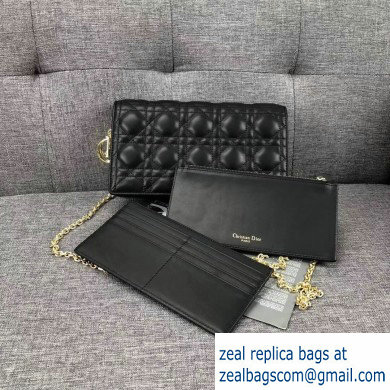 Lady Dior Rectangular Shape Clutch Bag in Cannage Lambskin Black 2019 - Click Image to Close