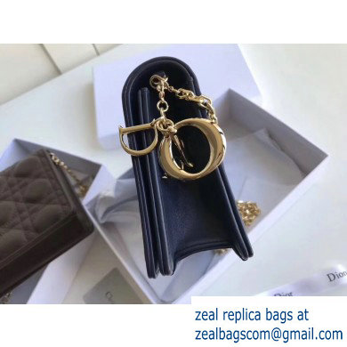 Lady Dior Rectangular Shape Clutch Bag in Cannage Lambskin Dark Blue 2019 - Click Image to Close
