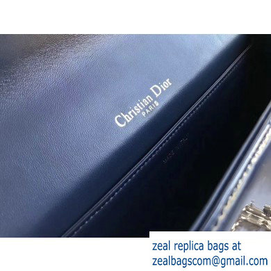 Lady Dior Rectangular Shape Clutch Bag in Cannage Patent Dark Blue 2019