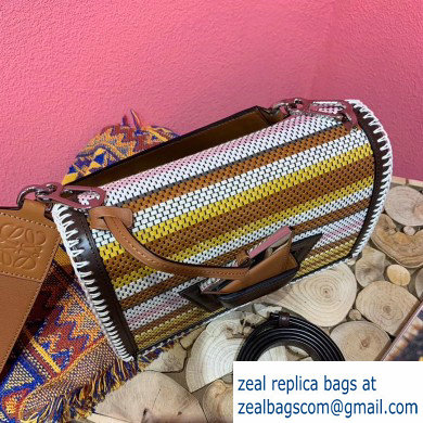 Loewe Barcelona Woven Stripes Bag Brown