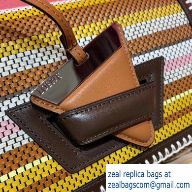 Loewe Barcelona Woven Stripes Bag Brown