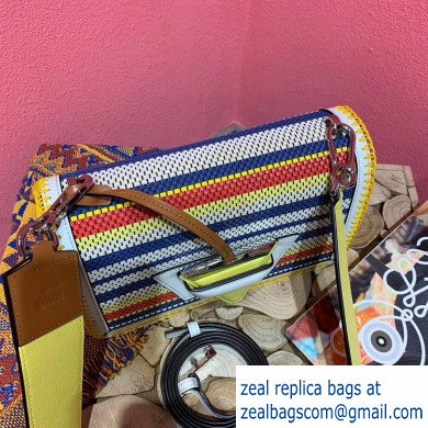 Loewe Barcelona Woven Stripes Bag Yellow - Click Image to Close