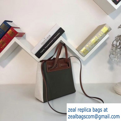 Loewe Boxcalf Lazo Mini Bag Khaki Green/Natural 2019 - Click Image to Close