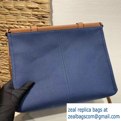 Loewe Canvas/Classic Calf Cushion Tote Bag Blue 2019 - Click Image to Close