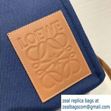 Loewe Canvas/Classic Calf Cushion Tote Bag Blue 2019