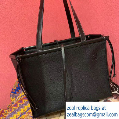 Loewe Soft Grained Calf Cushion Tote Bag Black 2019 - Click Image to Close