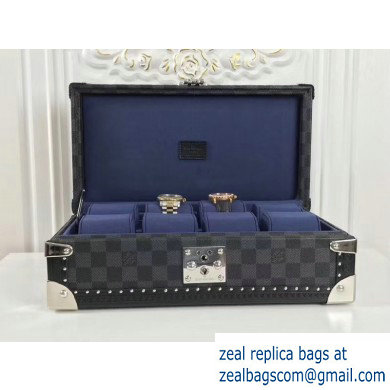 Louis Vuitton Canvas Coffret Montre Watch Box Dark Blue - Click Image to Close