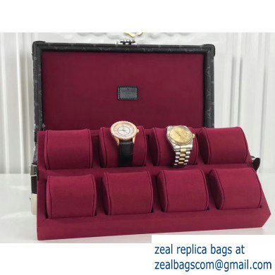 Louis Vuitton Canvas Coffret Montre Watch Box Dark Red