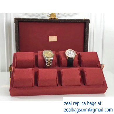 Louis Vuitton Canvas Coffret Montre Watch Box Monogram Canvas/Red