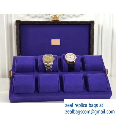 Louis Vuitton Canvas Coffret Montre Watch Box Purple - Click Image to Close