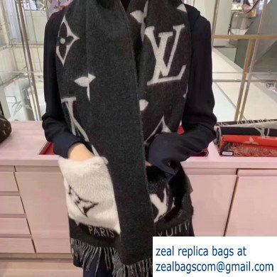 Louis Vuitton Cold Reykjavik Scarf M74353 Black 191x46cm 2019 - Click Image to Close