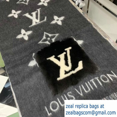 Louis Vuitton Cold Reykjavik Scarf M74353 Black 191x46cm 2019 - Click Image to Close