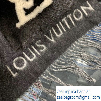 Louis Vuitton Cold Reykjavik Scarf M74353 Black 191x46cm 2019