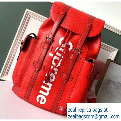 Louis Vuitton Epi Patchwork Christopher PM Backpack Bag Supreme Red