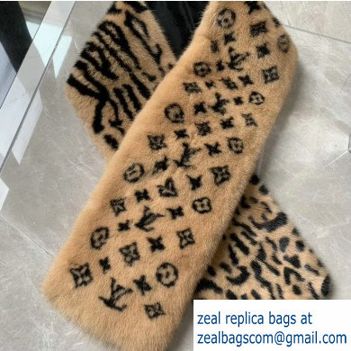 Louis Vuitton Leogram Fur Scarf M67414 13x106cm 2019