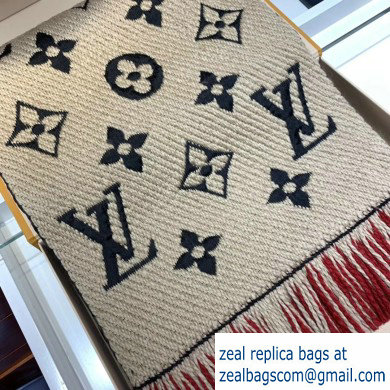 Louis Vuitton Logomania Duo Scarf M73886 Beige 39x180cm 2019 - Click Image to Close