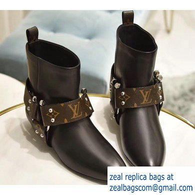 Louis Vuitton Rhapsody Ankle Boots Black/Monogram Canvas 2019 - Click Image to Close