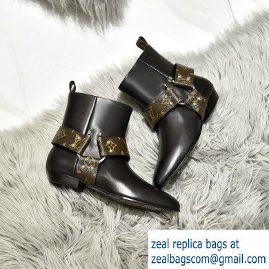 Louis Vuitton Rhapsody Ankle Boots Black/Monogram Canvas 2019 - Click Image to Close