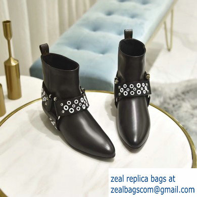 Louis Vuitton Rhapsody Ankle Boots Black/White Eyelets 2019