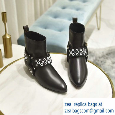 Louis Vuitton Rhapsody Ankle Boots Black/White Eyelets 2019 - Click Image to Close