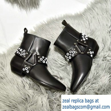 Louis Vuitton Rhapsody Ankle Boots Black/White Eyelets 2019