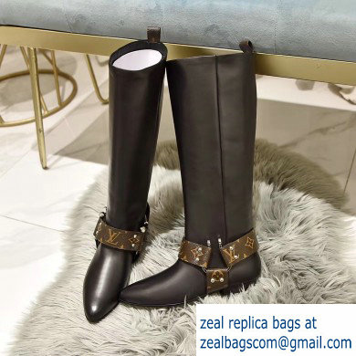 Louis Vuitton Rhapsody High Boots Black/Monogram Canvas 2019 - Click Image to Close