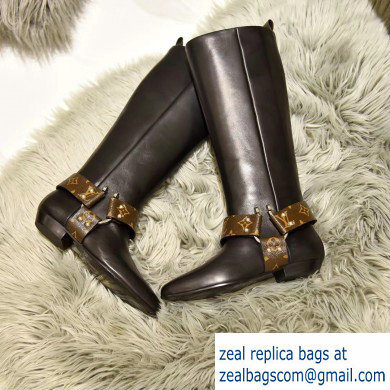 Louis Vuitton Rhapsody High Boots Black/Monogram Canvas 2019 - Click Image to Close