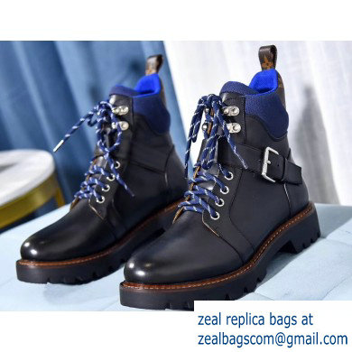 Louis Vuitton Territory Ranger Ankle Boots Black/Blue 2019 - Click Image to Close