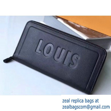Louis Vuitton Zippy Wallet Logo Black - Click Image to Close