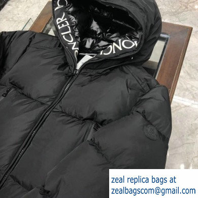 MONCLER HOODED BLACK LONG down coat 2019