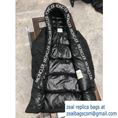 MONCLER HOODED BLACK LONG down coat 2019