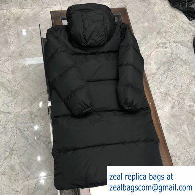 MONCLER HOODED BLACK LONG down coat 2019 - Click Image to Close