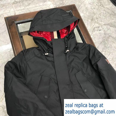 MONCLER HOODED BLACK down coat 2019 - Click Image to Close