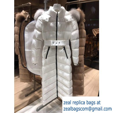 MonclerZip Pockets Hoodie Down Coat White 2019 - Click Image to Close