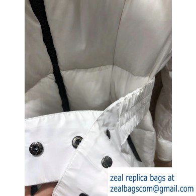 MonclerZip Pockets Hoodie Down Coat White 2019 - Click Image to Close