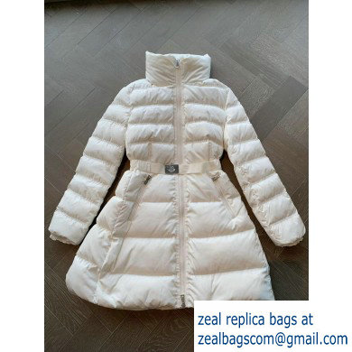 Moncler short goose Down Coat white with a belt 2019 - Click Image to Close