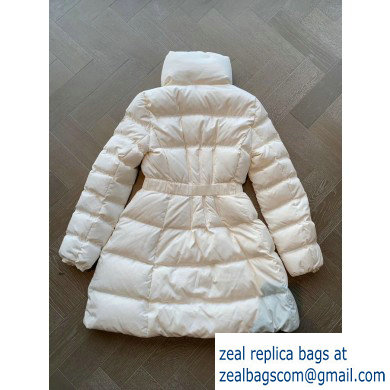 Moncler short goose Down Coat white with a belt 2019 - Click Image to Close