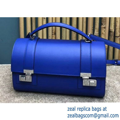 Moynat Natural Cow Leather Cabotin Small City Bag Blue - Click Image to Close