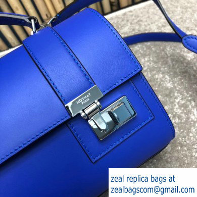 Moynat Natural Cow Leather Cabotin Small City Bag Blue - Click Image to Close