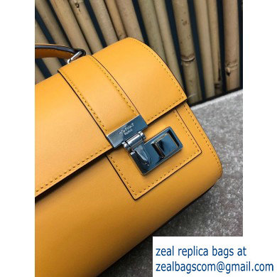 Moynat Natural Cow Leather Cabotin Small City Bag Yellow - Click Image to Close