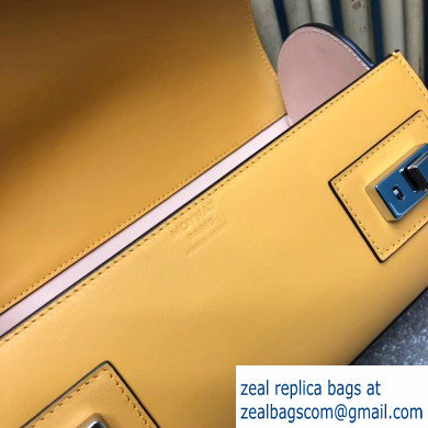 Moynat Natural Cow Leather Cabotin Small City Bag Yellow - Click Image to Close