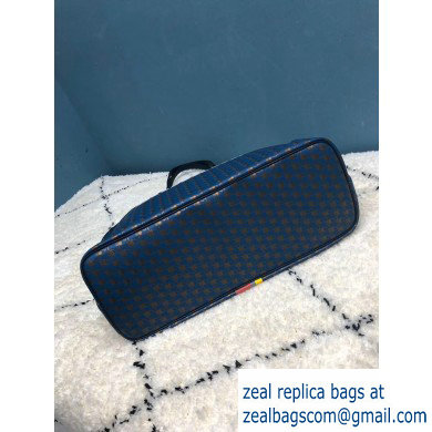 Moynat Oh! Toile 1920 Canvas Ribbon Horizontal Tote GM Bag Blue