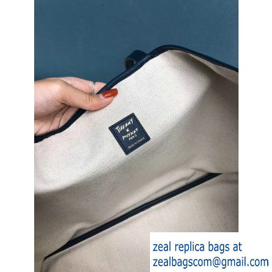 Moynat Oh! Toile 1920 Canvas Ribbon Horizontal Tote GM Bag Blue
