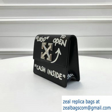 Off-White CASH INSIDE Print Jitney Shoulder Bag Black 2019 - Click Image to Close
