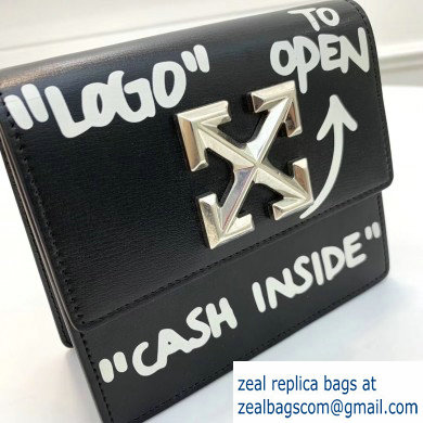 Off-White CASH INSIDE Print Jitney Shoulder Bag Black 2019